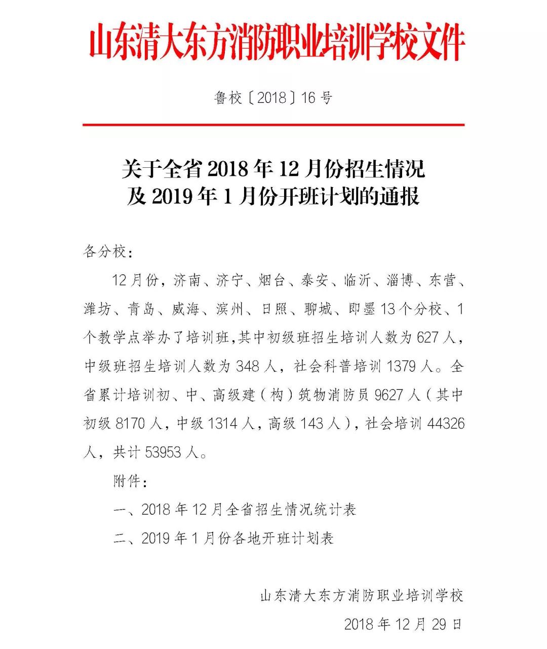 山东清大东方消防培训学校文件